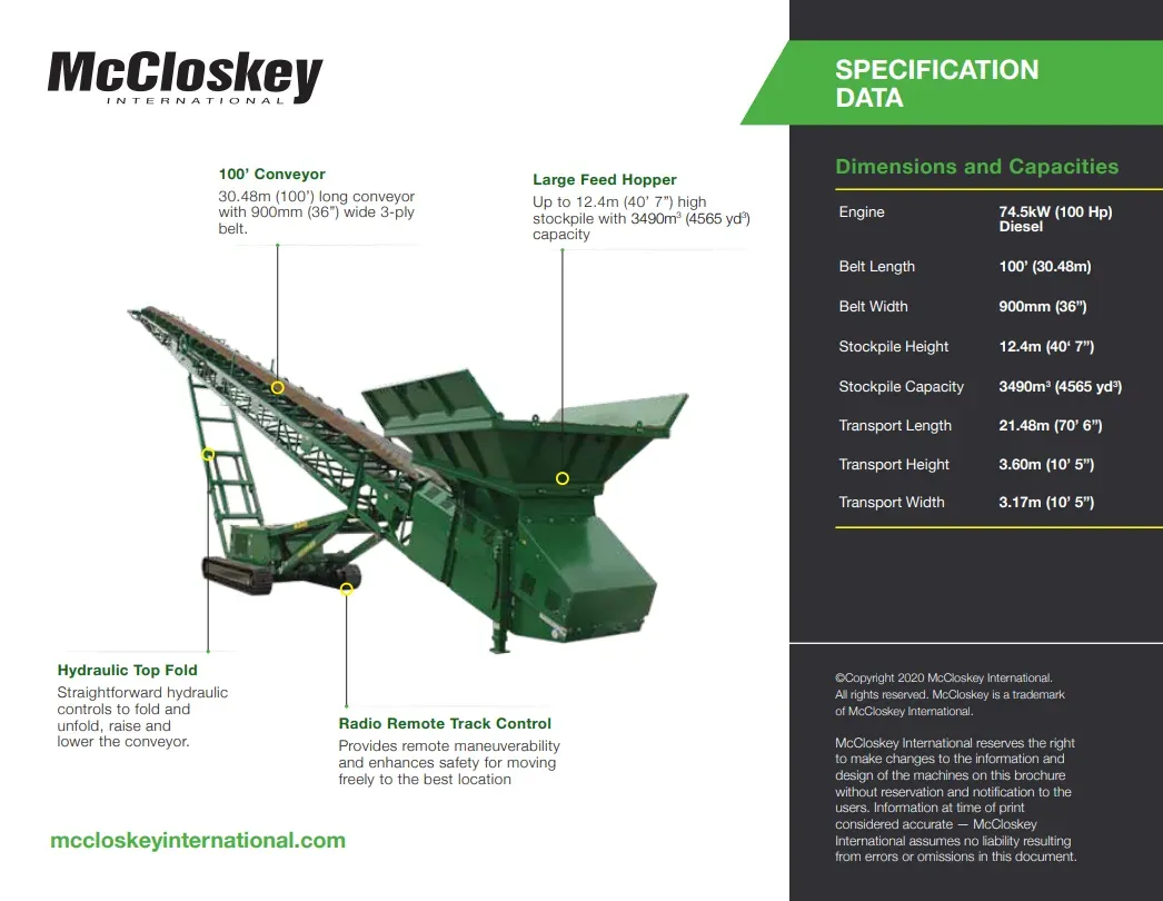 2025 MCCLOSKEY ST100TV 